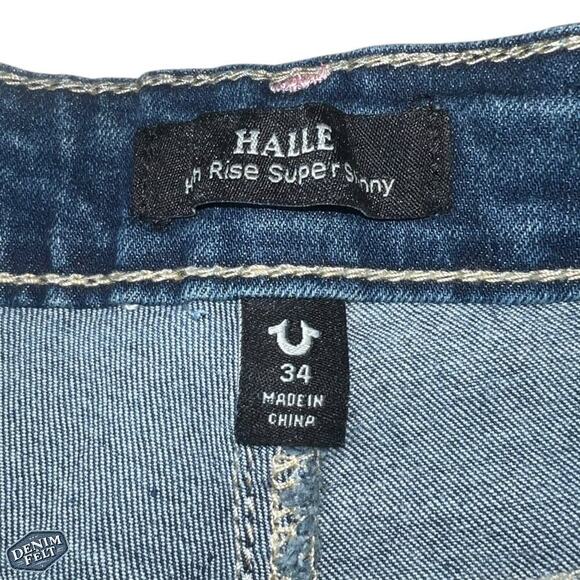 True Religion Women’s HALLE HIGH-WAISTED SUPER SKINNY BLUE DENIM JEANS | NEW!! - Picture 9 of 16